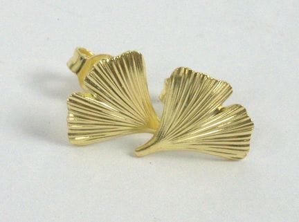Stud earrings, 925 silver with gold plating. Total