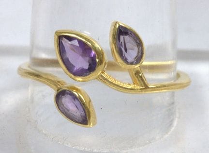 Women's ring, 925 sterling silver with gold platin