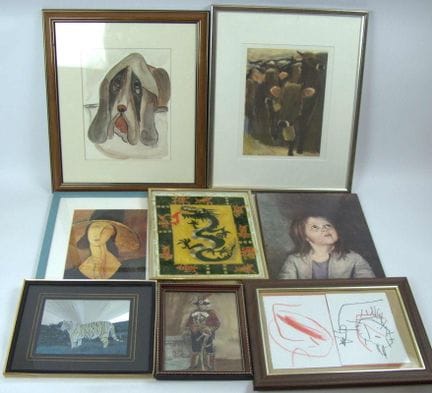 Lot of frames and prints from a liquidation sale, 