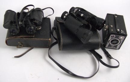 Lot of cameras and binoculars, including an Agfa S