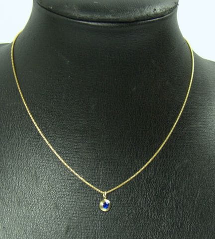Necklace with pendant, 925 silver with gold platin
