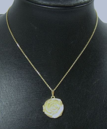 Necklace with pendant, 925 silver with gold platin