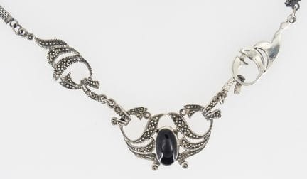 Art Nouveau silver necklace made of 925 silver, se