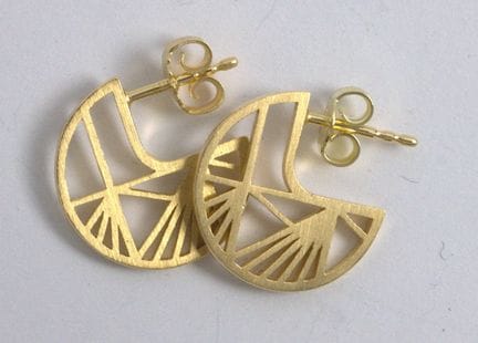 Earrings, 925 sterling silver with gold plating. T