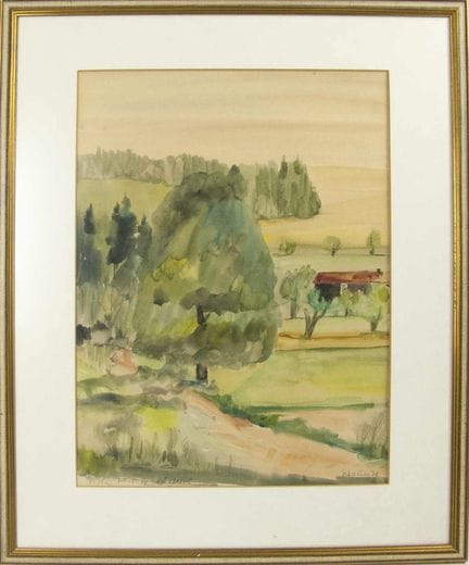 Addi SCHAURER (1912–1990) Watercolor "Little House