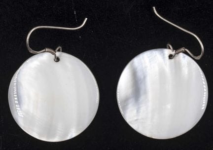 Mother-of-pearl drop earrings with 925 sterling si