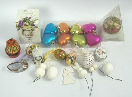 A variety of Christmas and Easter decorations, inc