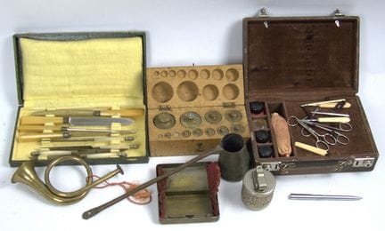 Lot from a liquidation sale, including a travel ma