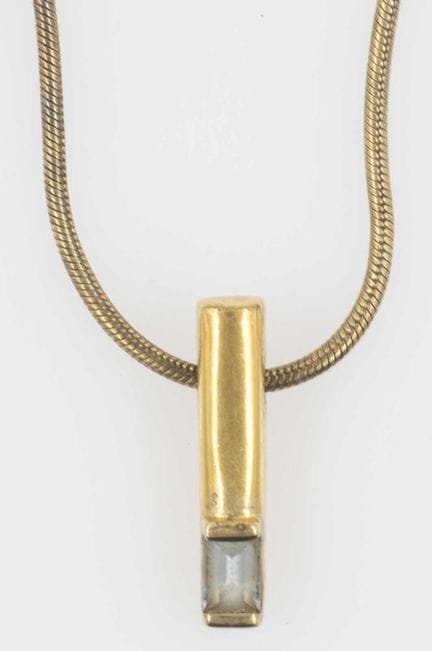 Necklace with pendant, 925 silver with gold platin