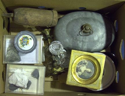 Lot from a liquidation sale, including a hot water