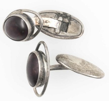 Fishland, cufflinks, 835 sterling silver, set with