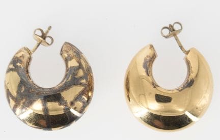 Gold-colored hoop earrings made of 925 sterling si