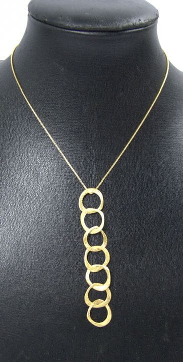 Necklace with pendant, 925 silver with gold platin