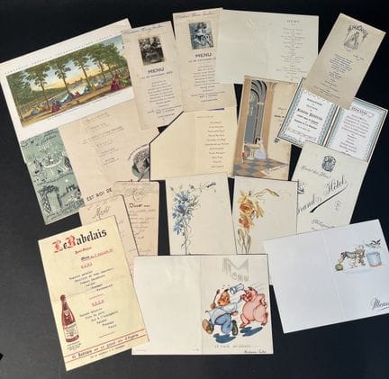 Raccolta di circa 50 menu, alcuni dei quali con il
