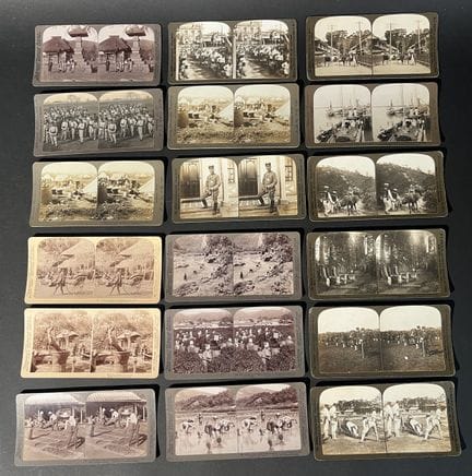 Colección de 36 tarjetas estereoscópicas del siglo