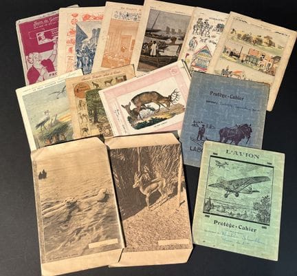 Colección de cuadernos de «deberes escolares» y fu