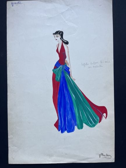 MARTINEZ, George. Operette. 2 Gouachen und Bleisti