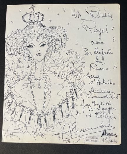 Alexandre de Paris ( 1922-2008). Dessin de mode et