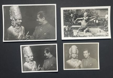 UDAY SHANKAR y SERGE LIFAR. Conjunto de 4 fotograf