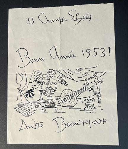 BEAUREPAIRE, André (1924-2012). Dibujo a pluma rea
