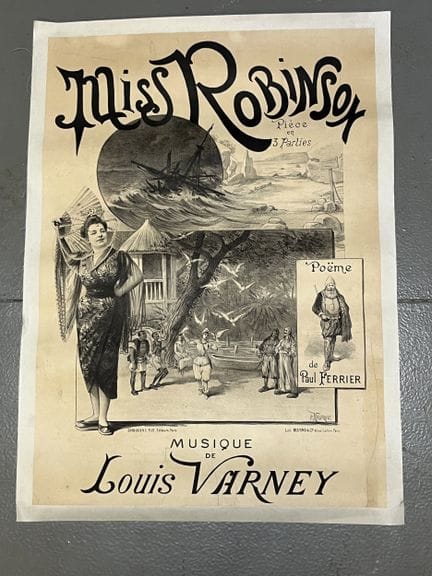 Affiche de spectacle " Miss Robinson". L'affiche d