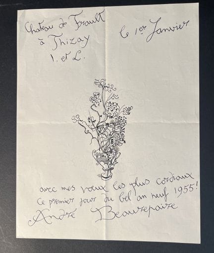BEAUREPAIRE, André (1924-2012). Dibujo a pluma rea