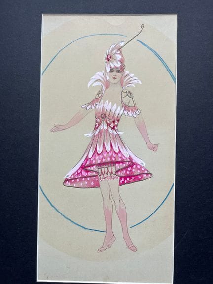 CANABOTE.  „Tänzerin im geblümten Kleid“. Aquarell