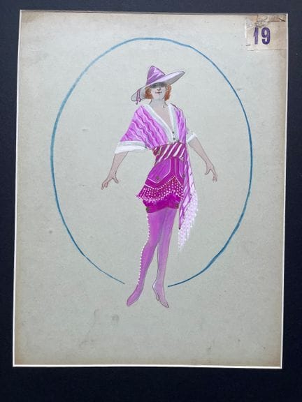 CANABOTE.  „Mädchen im violetten Kleid“. Aquarell 