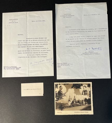 Rey de Rumanía. Tarjeta de felicitación enviada en