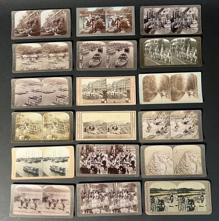 Colección de 41 tarjetas estereoscópicas del siglo