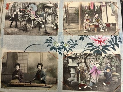 Gran álbum de laca y nácar, de alrededor de 1900, 