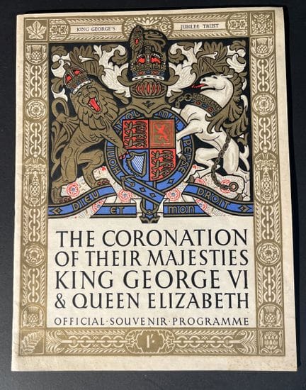 Programa oficial de la coronación del rey Jorge VI