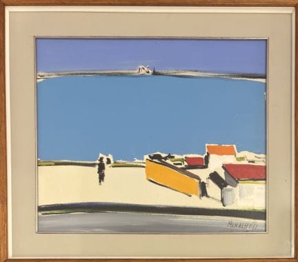桑特·莫纳凯西，马切拉塔 1910年—罗马 1991年，《海滨》，布面油画 50x60 厘米，右下角