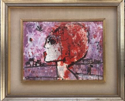 弗朗科·罗尼奥尼，米兰 1913 - 1999，《路人》，布面综合材料，25x35 厘米