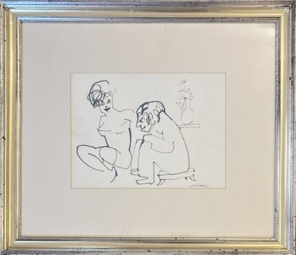 米诺·马卡里（Mino Maccari），1898年出生于锡耶纳，1989年逝于罗马，《人物》，纸本