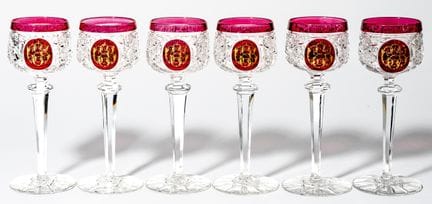 (19) 6ER-SET WEINGLÄSER MIT MONOGRAMM
Baccarat (?)