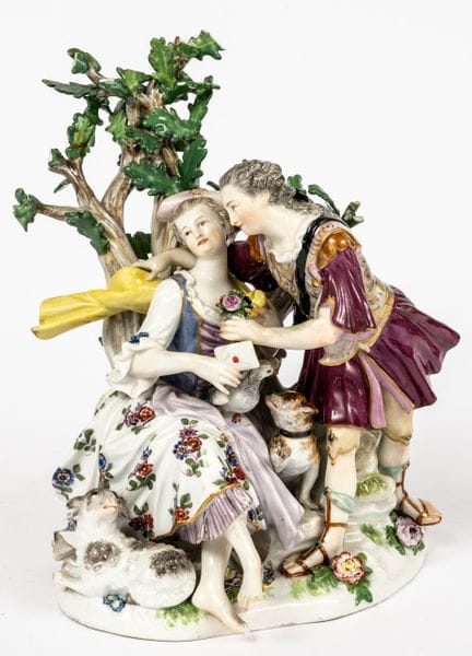 (131) ENSEMBLE DE FIGURINES DE MEISSEN « LA LETTRE