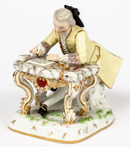 (113) FIGURINE DE MEISSEN « CAVALIER AU PIANO »
Ma