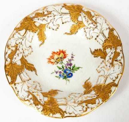 (17) SALADIER DÉCORATIF DE MEISSEN À MOTIFS FLORAU