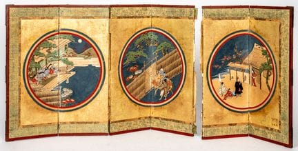 JAPANISCHES POLYPTYCHON
Gemälde auf Papier, auf Ho
