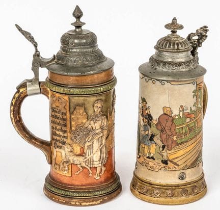 (10,25) 2 CHOPES À BIÈRE HAUBER &amp; REUTHER AVEC