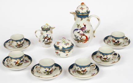 SERVICE À CAFÉ MEISSEN AVEC MOTIF D'OISEAUX
1 cafe