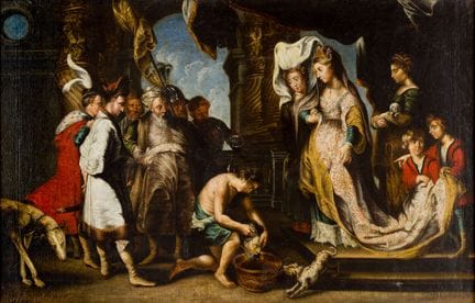 彼得·保罗·鲁本斯（1577-1640），追随者
《被带到托米里斯女王面前的居鲁士头颅》
 
 布面