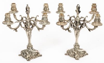 PAIRE DE CHANDELIERS CÉRÉMONIELS PÉRUVIENS CAMUSSO