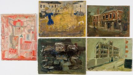 威尔弗里德·莫泽（1914-1997）
各种主题，部分作品双面作画
 
 油画布面，有污渍，五幅作品