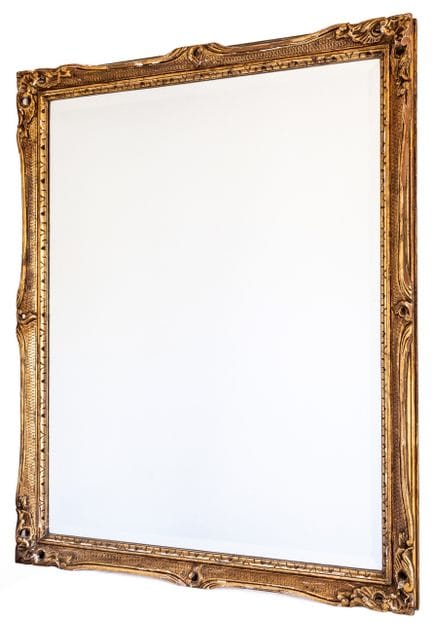GRAND MIROIR DE STYLE BAROQUE
Cadre en bois doré, 