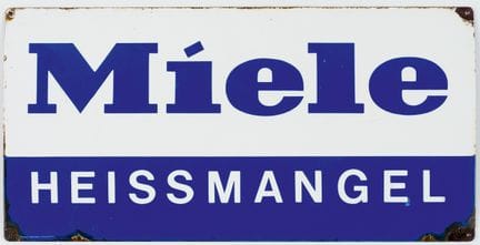MIELE 搪瓷招牌
70年代
33 x 66 厘米