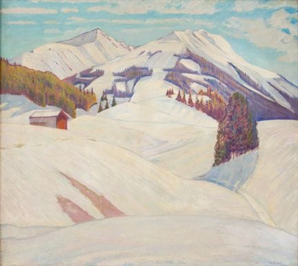 马克斯·欧根·布拉克（1878-1950）
冬日山景 
 
 布面油画，署名 
 
 
 84 × 