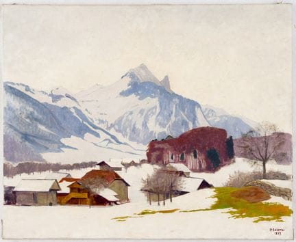 普利尼奥·科隆比（1873-1951）
《斯皮茨，冬季（斯皮茨莫斯）》
 
 布面油画，画作上签名并