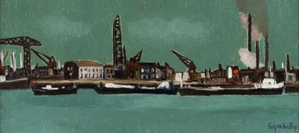 罗杰·凯西（1934-1979）
《拖船》
 
 布面油画，右下角签名，背面标注“71”
 
 
 
